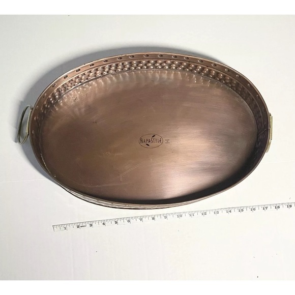 Nappa style Hammered vintage Copper tray . - Picture 2 of 5
